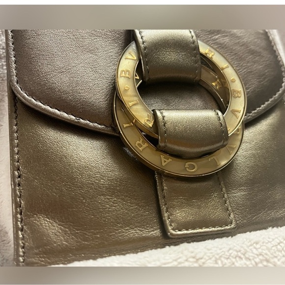 BVLGARI Metallic Brown Chandra with Leather Double Ring Flap monogram - Picture 3 of 13